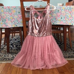 B. Darlin Pink Sequined A-Line Homecoming Dress